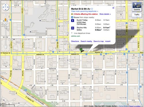 Google Maps real-time Transit for desktop browsers