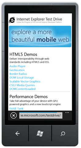 IE9 Mobile Test Drive