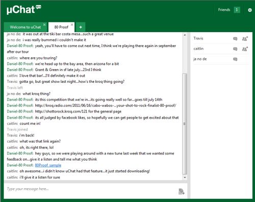 uchat for bittorrent chrysalis and utorrent