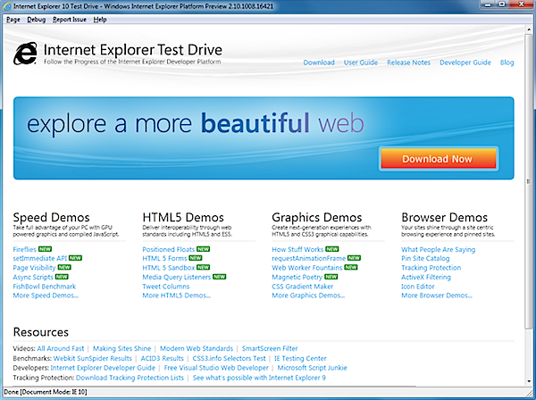 Internet Explorer 10 Platform Preview 2