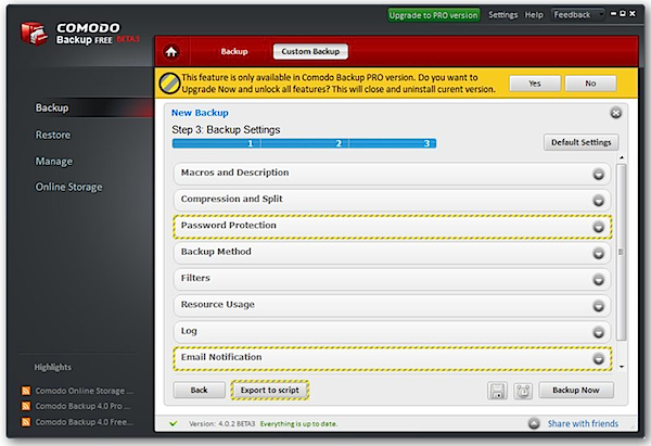 Comodo Backup