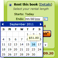 Amazon e-textbook rental