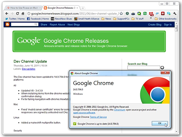 chrome for mac version numbers