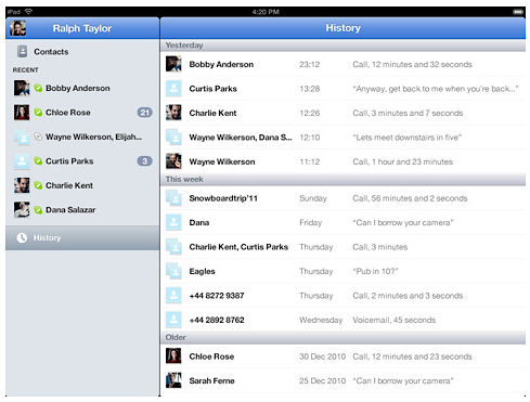 Skype for iPad