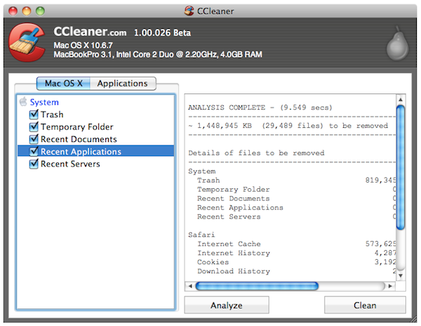 CCLeaner for Mac