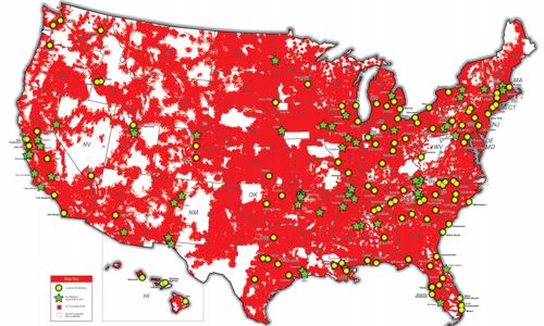 Verizon Wireless LTE map